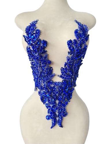 Zbroh Pure Handsewing Strass-Applikation, mehrfarbig, Bastelzubehör für Mädchen, Hochzeitskleid, 35,6 x 50,8 cm, Blau von zbroh