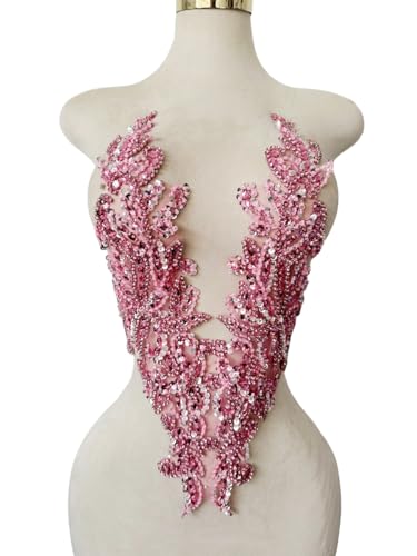 Zbroh Pure Handsewing Strass-Applikation, mehrfarbig, Bastelzubehör für Mädchen, Hochzeitskleid, 35,6 x 50,8 cm, Rosa von zbroh