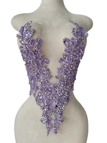 Zbroh Pure Handsewing Strass-Applikation, mehrfarbig, Bastelzubehör für Mädchen, Hochzeitskleid, 35,6 x 50,8 cm, Violett von zbroh