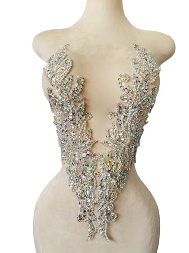 Zbroh Pure Handsewing Strass-Applikation, mehrfarbig, Bastelzubehör für Mädchen, Hochzeitskleid, 35,6 x 50,8 cm, transparent von zbroh