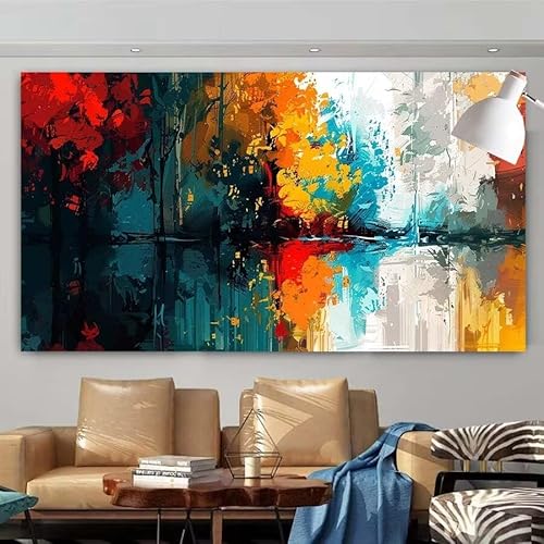 5D DIY Diamant Painting Set Abstrakt,Landschaft Groß Diamond Painting Erwachsene Full Drill,Diamont Painting Bilder Anfänger Cross Stickerei Malerei Art Kits Schlafzimmer Wand Dekoration 80x160cm X-36 von zcscgtrhe