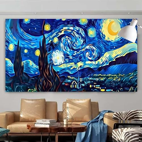 5D DIY Diamant Painting Set Abstrakt,Nacht Groß Diamond Painting Erwachsene Full Drill,Diamont Painting Bilder Anfänger Cross Stickerei Malerei Art Kits für Schlafzimmer Wand Dekoration 100x200cm X-58 von zcscgtrhe