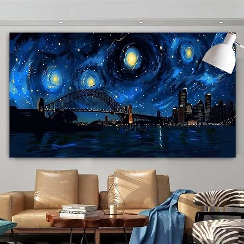 5D DIY Diamant Painting Set Abstrakt,Sternennacht Groß Diamond Painting Erwachsene Full Drill,Diamont Painting Bilder Anfänger Cross Stickerei Malerei Kits Schlafzimmer Wand Dekoration 20x40cm X-56 von zcscgtrhe