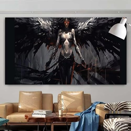 5D DIY Diamant Painting Set Flügel,Dämon Groß Diamond Painting Erwachsene Full Drill,Diamont Painting Bilder Anfänger Cross Stickerei Malerei Art Kits für Schlafzimmer Wand Dekoration 90x180cm X-28 von zcscgtrhe