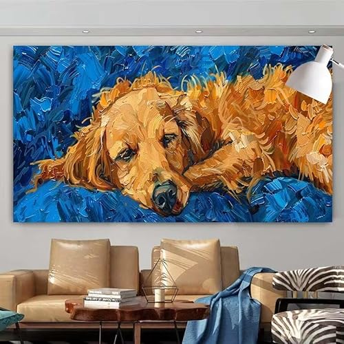 5D DIY Diamant Painting Set Hund,Niedlich Groß Diamond Painting Erwachsene Full Drill,Diamont Painting Bilder Anfänger Cross Stickerei Malerei ArtKits für Schlafzimmer Wand Dekoration 20x40cm X-166 von zcscgtrhe