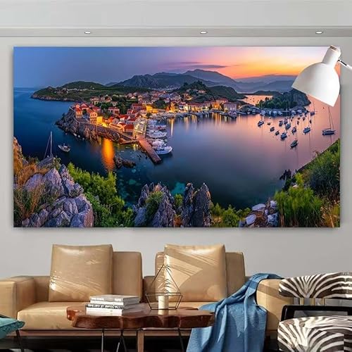 5D DIY Diamant Painting Set Insel,Landschaft Groß Diamond Painting Erwachsene Full Drill,Diamont Painting Bilder Anfänger Cross Stickerei Malerei Kits für Schlafzimmer Wand Dekoration 50x100cm X-70 von zcscgtrhe