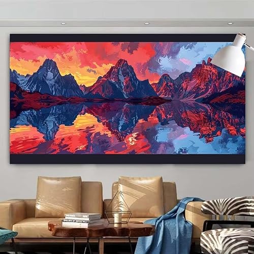 5D DIY Diamant Painting Set Landschaft,Berg Groß Diamond Painting Erwachsene Full Drill,Diamont Painting Bilder Anfänger Cross Stickerei Malerei Art Kits für Schlafzimmer Wand Dekoration 20x40cm X-132 von zcscgtrhe