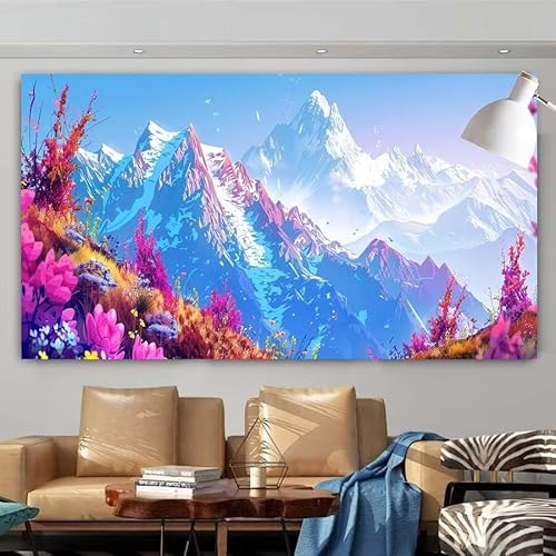 5D DIY Diamant Painting Set Landschaft,Blume Groß Diamond Painting Erwachsene Full Drill,Diamont Painting Bilder Anfänger Cross Stickerei Malerei Kits für Schlafzimmer Wand Dekoration 20x40cm X-122 von zcscgtrhe