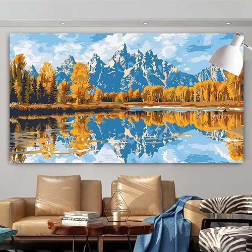 5D DIY Diamant Painting Set Landschaft,Herbst Groß Diamond Painting Erwachsene Full Drill,Diamont Painting Bilder Anfänger Cross Stickerei Malerei Art Kits Schlafzimmer Wand Dekoration 100x200cm X-154 von zcscgtrhe