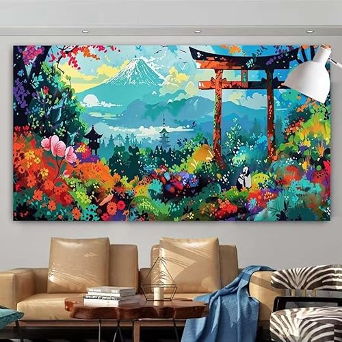 5D DIY Diamant Painting Set Landschaft,Japan Groß Diamond Painting Erwachsene Full Drill,Diamont Painting Bilder Anfänger Cross Stickerei Malerei Kits für Schlafzimmer Wand Dekoration 20x40cm X-126 von zcscgtrhe