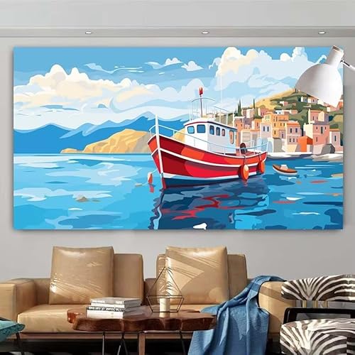 5D DIY Diamant Painting Set Landschaft,Meer Groß Diamond Painting Erwachsene Full Drill,Diamont Painting Bilder Anfänger Cross Stickerei Malerei Art Kits für Schlafzimmer Wand Dekoration 20x40cm X-116 von zcscgtrhe