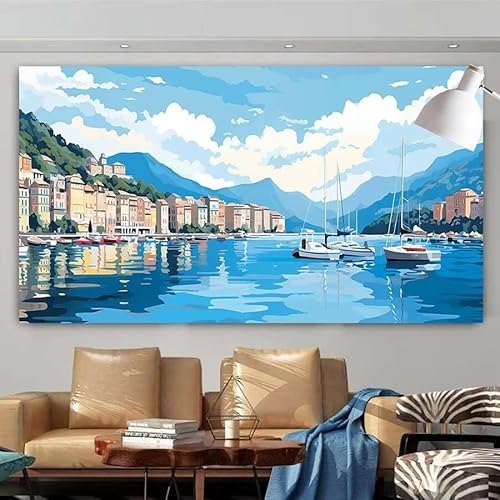 5D DIY Diamant Painting Set Landschaft,Meer Groß Diamond Painting Erwachsene Full Drill,Diamont Painting Bilder Anfänger Cross Stickerei Malerei Art Kits für Schlafzimmer Wand Dekoration 20x40cm X-118 von zcscgtrhe