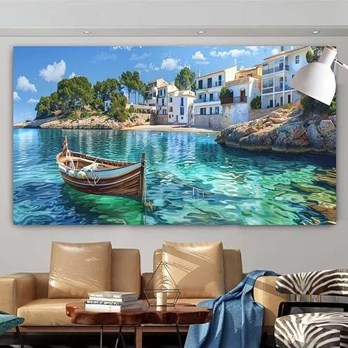 5D DIY Diamant Painting Set Landschaft,Meer Groß Diamond Painting Erwachsene Full Drill,Diamont Painting Bilder Anfänger Cross Stickerei Malerei Art Kits für Schlafzimmer Wand Dekoration 30x60cm X-140 von zcscgtrhe