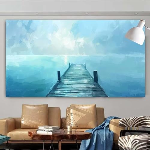 5D DIY Diamant Painting Set Landschaft,Meer Groß Diamond Painting Erwachsene Full Drill,Diamont Painting Bilder Anfänger Cross Stickerei Malerei Kits für Schlafzimmer Wand Dekoration 55x110cm X-308 von zcscgtrhe