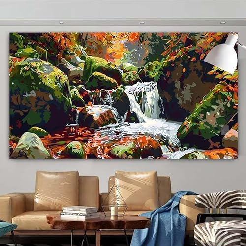 5D DIY Diamant Painting Set Landschaft,Wasserfall Groß Diamond Painting Erwachsene Full Drill,Diamont Painting Bilder Anfänger Cross Stickerei Malerei Kits Schlafzimmer Wand Dekoration 20x40cm X-150 von zcscgtrhe