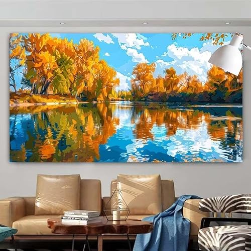 5D DIY Diamant Painting Set Landschaften,Herbst Groß Diamond Painting Erwachsene Full Drill,Diamont Painting Bilder Anfänger Cross Stickerei Malerei Art Kits Schlafzimmer Wand Dekoration 20x40cm X-156 von zcscgtrhe