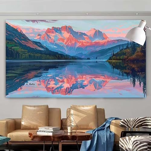 5D DIY Diamant Painting Set Landschaften,See Groß Diamond Painting Erwachsene Full Drill,Diamont Painting Bilder Anfänger Cross Stickerei Malerei Kits für Schlafzimmer Wand Dekoration 55x110cm X-144 von zcscgtrhe