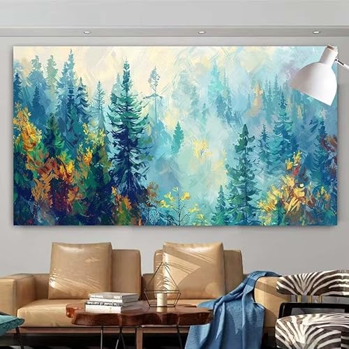 5D DIY Diamant Painting Set Landschaften,Wald Groß Diamond Painting Erwachsene Full Drill,Diamont Painting Bilder Anfänger Cross Stickerei Malerei Art Kits Schlafzimmer Wand Dekoration 100x200cm X-158 von zcscgtrhe