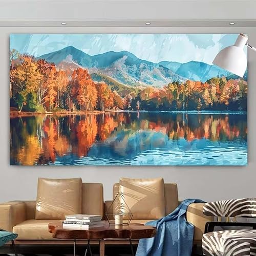 5D DIY Diamant Painting Set See,Landschaft Groß Diamond Painting Erwachsene Full Drill,Diamont Painting Bilder Anfänger Cross Stickerei Malerei Kits für Schlafzimmer Wand Dekoration 100x200cm X-232 von zcscgtrhe