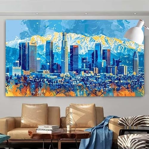 5D DIY Diamant Painting Set Stadt,Modern Groß Diamond Painting Erwachsene Full Drill,Diamont Painting Bilder Anfänger Cross Stickerei Malerei Art Kits für Schlafzimmer Wand Dekoration 50x100cm X-24 von zcscgtrhe