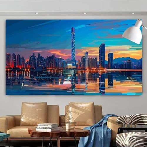 5D DIY Diamant Painting Set Städte,Landschaft Groß Diamond Painting Erwachsene Full Drill,Diamont Painting Bilder Anfänger Cross Stickerei Malerei Kits für Schlafzimmer Wand Dekoration 100x200cm X-16 von zcscgtrhe