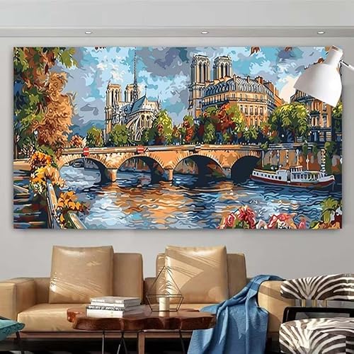 5D DIY Diamant Painting Set Städte,Landschaften Groß Diamond Painting Erwachsene Full Drill,Diamont Painting Bilder Anfänger Cross Stickerei Malerei Kits Schlafzimmer Wand Dekoration 100x200cm X-18 von zcscgtrhe