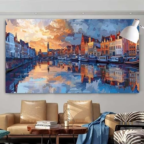 5D DIY Diamant Painting Set Städte,Landschaften Groß Diamond Painting Erwachsene Full Drill,Diamont Painting Bilder Anfänger Cross Stickerei Malerei Kits für Schlafzimmer Wand Dekoration 30x60cm X-6 von zcscgtrhe