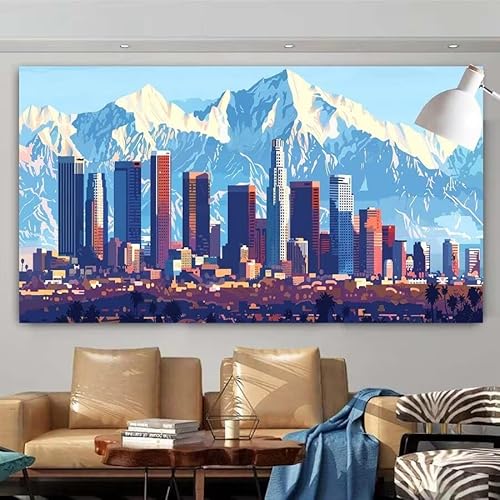 5D DIY Diamant Painting Set Winter,Stadt Groß Diamond Painting Erwachsene Full Drill,Diamont Painting Bilder Anfänger Cross Stickerei Malerei Art Kits für Schlafzimmer Wand Dekoration 50x100cm X-76 von zcscgtrhe