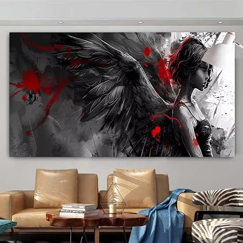 5D Diamant Painting Set Dämon,Frau Groß Diamond Painting Erwachsene Full Runde Drill,Diamont Painting Bilder Anfänger Cross Stickerei Malerei Art Kits für Schlafzimmer Wand Dekoration 60x120cm X-106 von zcscgtrhe