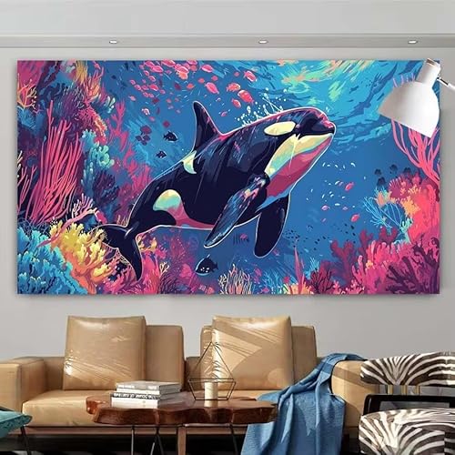 5D Diamant Painting Set Tier,Wal Groß Diamond Painting Erwachsene Full Runde Drill,Diamont Painting Bilder Anfänger Cross Stickerei Malerei Art Kits für Schlafzimmer Wand Dekoration 80x160cm X-102 von zcscgtrhe