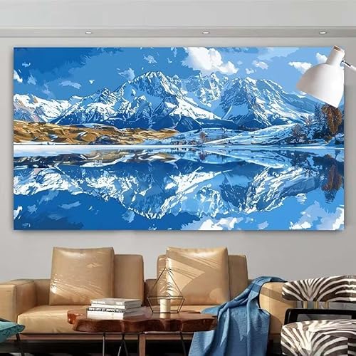 5D Diamant Painting Set Winter,See Groß Diamond Painting Erwachsene Full Runde Drill,Diamont Painting Bilder Anfänger Cross Stickerei Malerei Art Kits für Schlafzimmer Wand Dekoration 100x200cm X-84 von zcscgtrhe