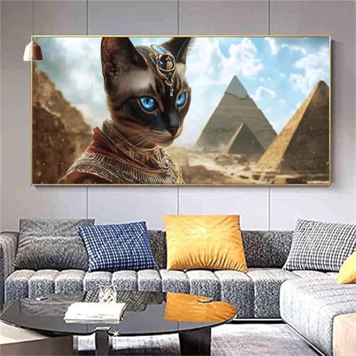 Diamant Painting Bilder Ägypten Diamond Painting Katze Diamond Painting Erwachsene,Vollbohrer Diamanten Malerei Stickerei Set,5D Diamond Painting Set Wanddeko Wohnzimmer Lustige Geschenke 50x100cm Z2 von zcscgtrhe