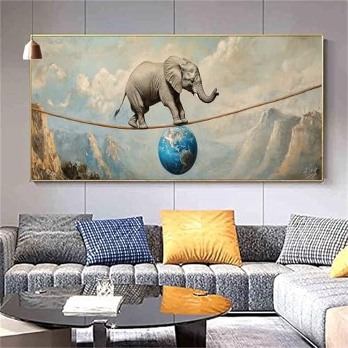 Diamant Painting Bilder Abstrakt Diamond Painting Elefant Diamond Painting Erwachsene,Vollbohrer Diamanten Malerei Stickerei,5D Diamond Painting Set Wanddeko Wohnzimmer Lustige Geschenke 100x200cm Z26 von zcscgtrhe