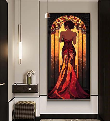 Diamant Painting Bilder Abstrakt Diamond Painting Fräulein Diamond Painting Erwachsene,Vollbohrer Diamanten Malerei Kits,5D Diamond Painting Set Wanddeko Wohnzimmer Lustige Geschenke 80x200cm Z948 von zcscgtrhe