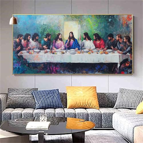 Diamant Painting Bilder Das letzte Abendmahl Diamond Painting Gott Diamond Painting Erwachsene,Vollbohrer Diamanten Malerei,5D Diamond Painting Set Wanddeko Wohnzimmer Lustige Geschenke 80x200cm Z940 von zcscgtrhe