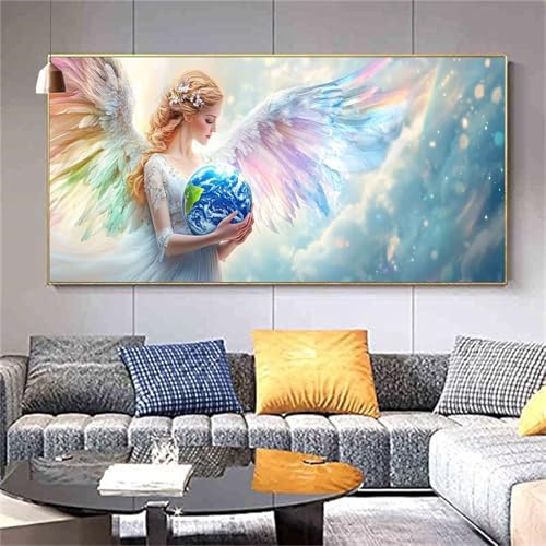 Diamant Painting Bilder Engel Diamond Painting Erde Diamond Painting Erwachsene,Vollbohrer Diamanten Malerei Kits Kreuzstich,5D Diamond Painting Set Wanddeko Wohnzimmer Lustige Geschenke 20x50cm Z718 von zcscgtrhe