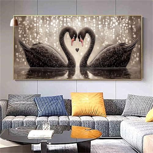 Diamant Painting Bilder Schwan Diamond Painting Paar Diamond Painting Erwachsene,DIY Vollbohrer Diamanten Malerei Stickerei,5D Diamond Painting Set Wanddeko Wohnzimmer Lustige Geschenke 20x50cm Z714 von zcscgtrhe