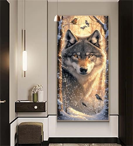 Diamant Painting Bilder Tier Diamond Painting Wolf Diamond Painting Erwachsene,Vollbohrer Diamanten Malerei Kits Kreuzstich,5D Diamond Painting Set Wanddeko Wohnzimmer Lustige Geschenke 80x200cm Z970 von zcscgtrhe