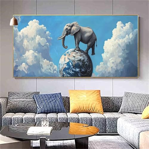 Diamond Painting Abstrakt Diamond Painting Erwachsene,Diamant Painting Bilder Elefant DIY Crystal Art Bastelset,Diamond Painting Set für Aesthetic Room Decor Personalisierte Geschenke 100x200cm Z25 von zcscgtrhe