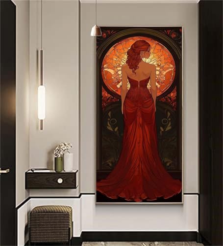 Diamond Painting Abstrakt Diamond Painting Erwachsene,Diamant Painting Bilder Fräulein Crystal Art Bastelset,Diamond Painting Set für Aesthetic Room Decor Personalisierte Geschenke 100x200cm Z949 von zcscgtrhe