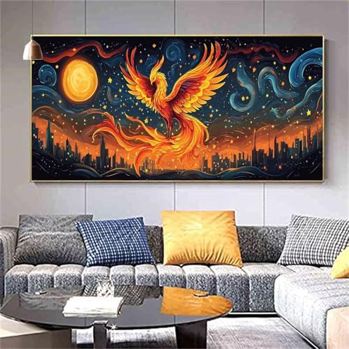 Diamond Painting Abstrakt Diamond Painting Erwachsene,Diamant Painting Bilder Phoenix DIY Crystal Art Bastelset,Diamond Painting Set für Aesthetic Room Decor Personalisierte Geschenke 100x200cm Z29 von zcscgtrhe