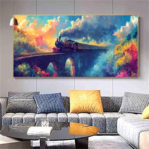 Diamond Painting Abstrakt Diamond Painting Erwachsene,Diamant Painting Bilder Zug DIY Vollbohrer Crystal Art Bastelset,Diamond Painting Set Aesthetic Room Decor Personalisierte Geschenke 90x180cm Z39 von zcscgtrhe