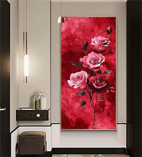 Diamond Painting Blumen Diamond Painting Erwachsene,Diamant Painting Bilder Rosen DIY Crystal Art Bastelset,Diamond Painting Set für Aesthetic Room Decor Personalisierte Geschenke 100x200cm Z1027 von zcscgtrhe