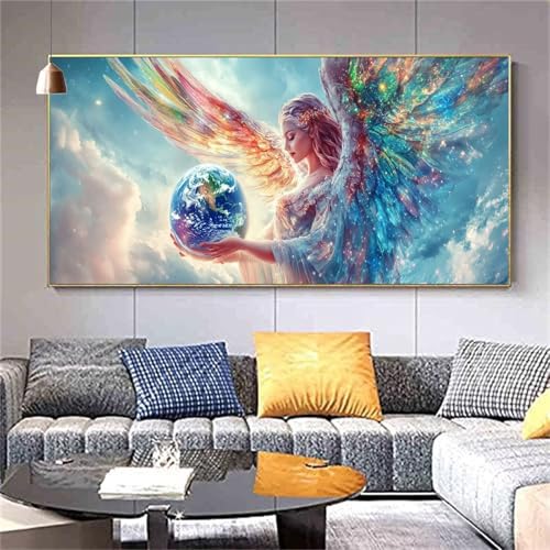 Diamond Painting Engel Diamond Painting Erwachsene,Diamant Painting Bilder Erde DIY Vollbohrer Crystal Art Bastelset,Diamond Painting Set Aesthetic Room Decor Personalisierte Geschenke 20x50cm Z717 von zcscgtrhe