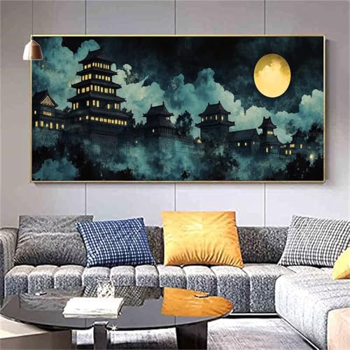 Diamond Painting Erwachsene Landschaft Mond Diamond PaintingXXL 100x200cm,Malen nach Zahlen Diamant Kinder,5D DIY Artdot Diamant Kunst Malerei Set Als Geschenk Aesthetic für Wanddekorationen kl--400 von zcscgtrhe