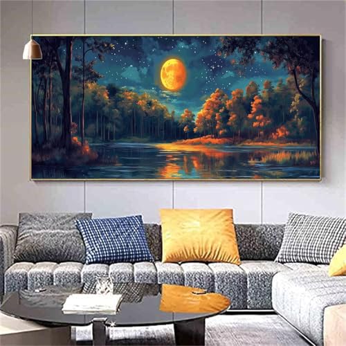 Diamond Painting Erwachsene Landschaft Mond Diamond PaintingXXL 100x200cm,Malen nach Zahlen Diamant Kinder,5D DIY Artdot Diamant Kunst Malerei Set Als Geschenk Aesthetic für Wanddekorationen kl--401 von zcscgtrhe