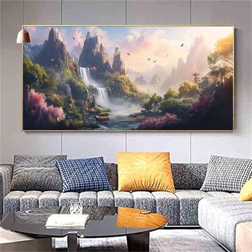 Diamond Painting Erwachsene Landschaft Wasserfälle Diamond PaintingXXL 100x200cm,Malen nach Zahlen Diamant Kinder,5D DIY Full Diamant Kunst Malerei Als Geschenk Aesthetic für Wanddekorationen kl--361 von zcscgtrhe