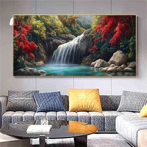 Diamond Painting Erwachsene Landschaft Wasserfälle Diamond PaintingXXL 100x200cm,Malen nach Zahlen Diamant Kinder,5D DIY Full Diamant Kunst Malerei Als Geschenk Aesthetic für Wanddekorationen kl--366 von zcscgtrhe