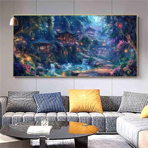 Diamond Painting Erwachsene Landschaft Wasserfall Diamond PaintingXXL 100x200cm,Malen nach Zahlen Diamant Kinder,5D DIY Diamant Kunst Malerei Sets Als Geschenk Aesthetic für Wanddekorationen kl--362 von zcscgtrhe