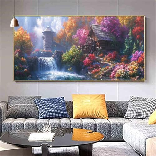 Diamond Painting Erwachsene Landschaft Wasserfall Diamond PaintingXXL 100x200cm,Malen nach Zahlen Diamant Kinder,5D DIY Diamant Kunst Malerei Sets Als Geschenk Aesthetic für Wanddekorationen kl--363 von zcscgtrhe